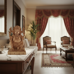 Handcrafted Lord Ganesh Idol with Crown | Decorative Spiritual Art