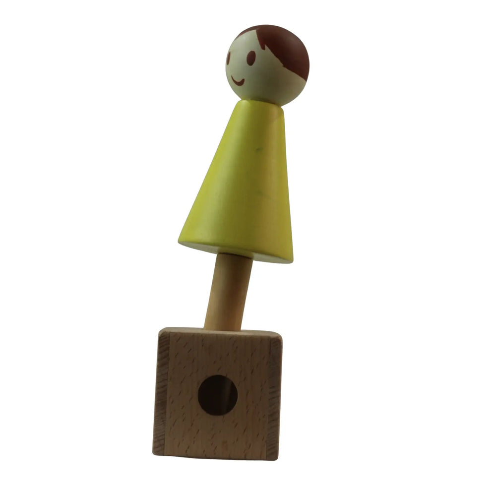 Modern girl figurine on cube stand decorative art piece