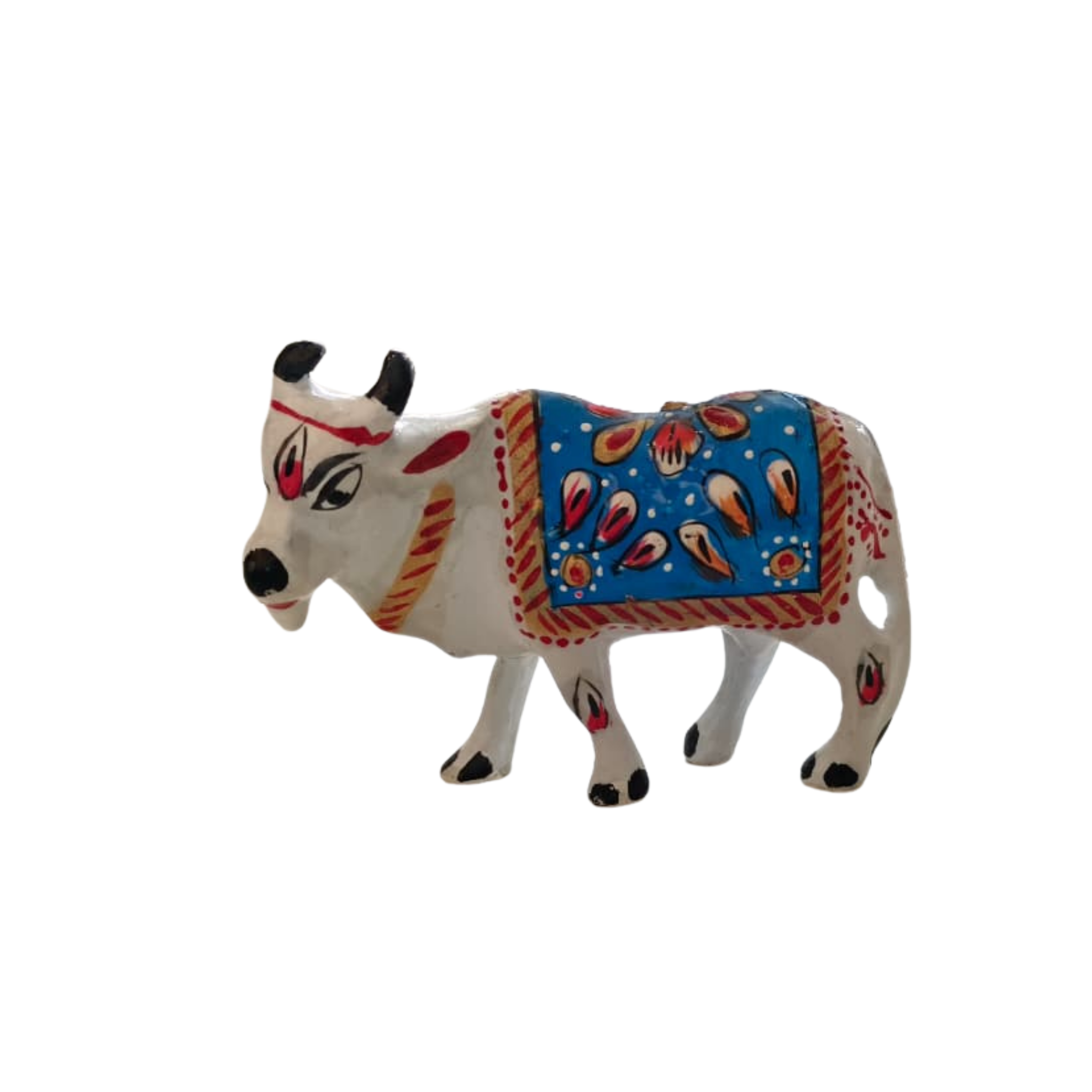 Hand-Painted Metal Cow