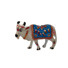 Hand-Painted Metal Cow