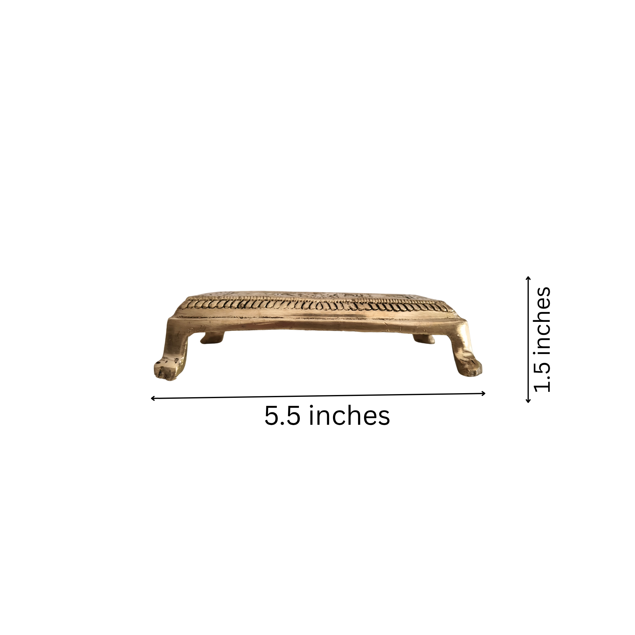 Square Brass Puja Pedestal with Filigree Design
