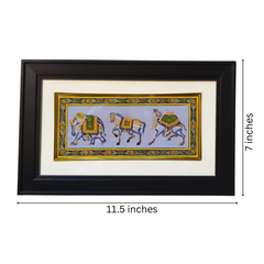 Regal Procession of the Royal Steeds – A Rajasthani Miniature