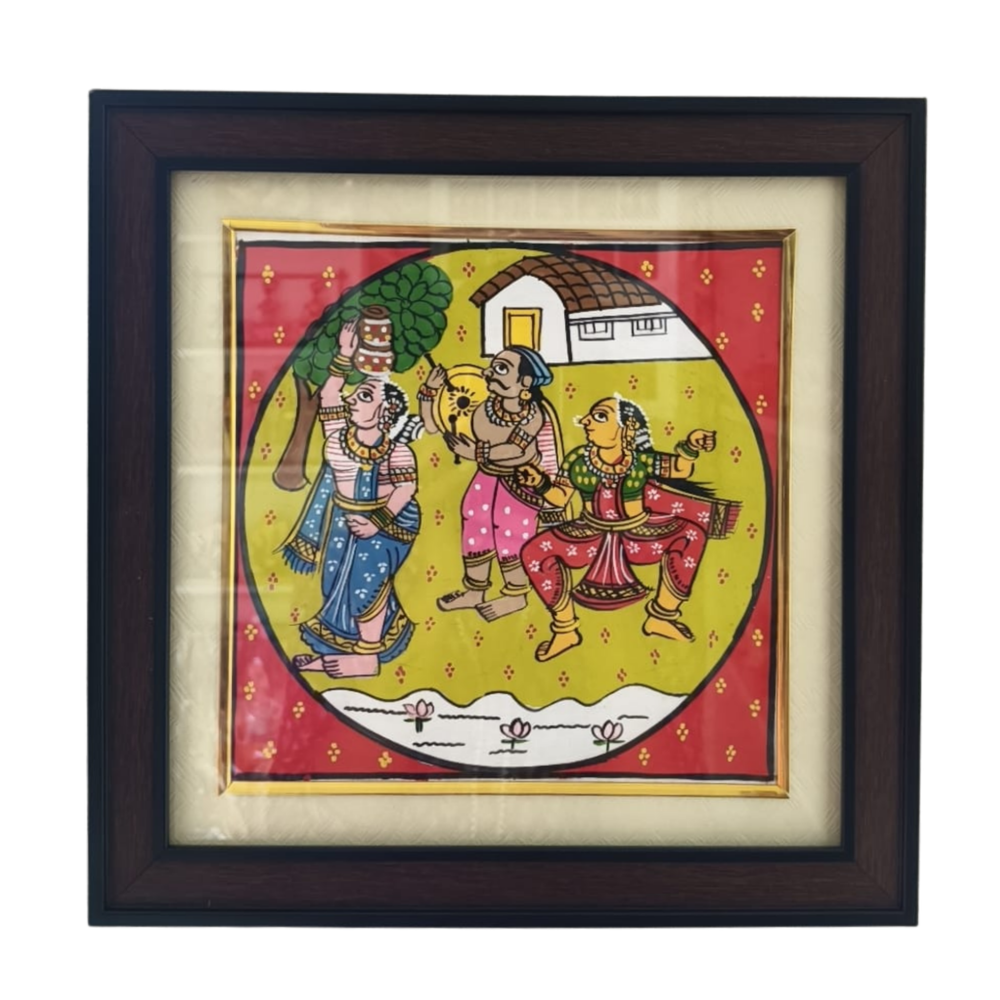 Traditional Indian Narrative Scroll Art - Cheriyal Folk Art Painting   Cheriyala Painting