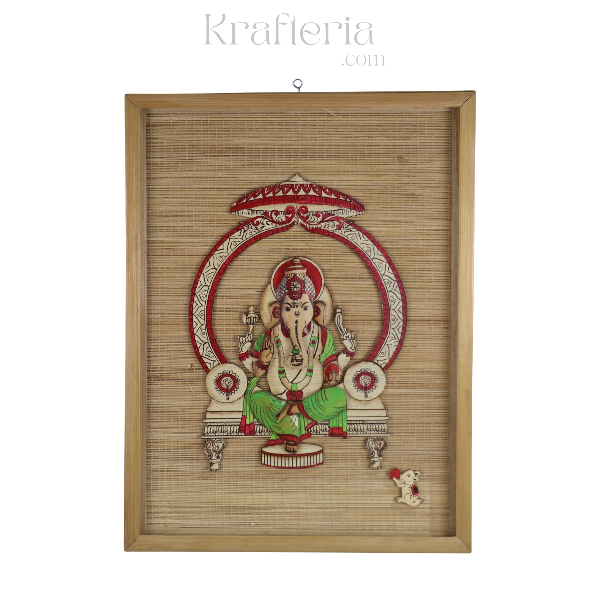 Bamboo Ganesh Frame– Handmade Hindu Spiritual Craft