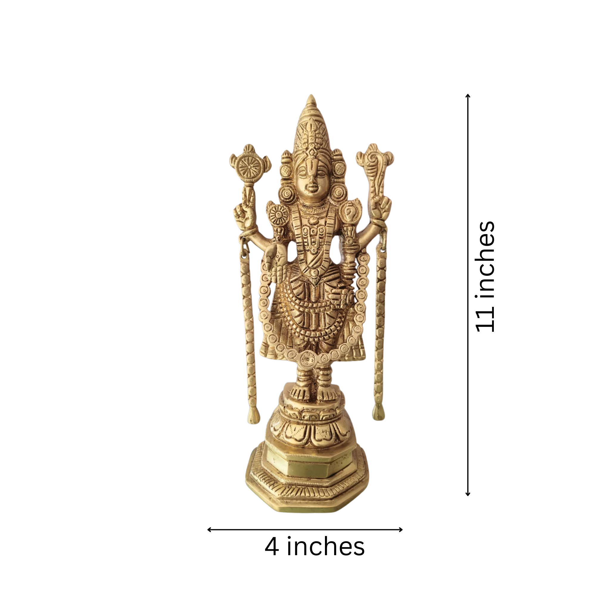 Brass Lord Venkateswara (Balaji) Idol: Embodiment of Prosperity and Grace