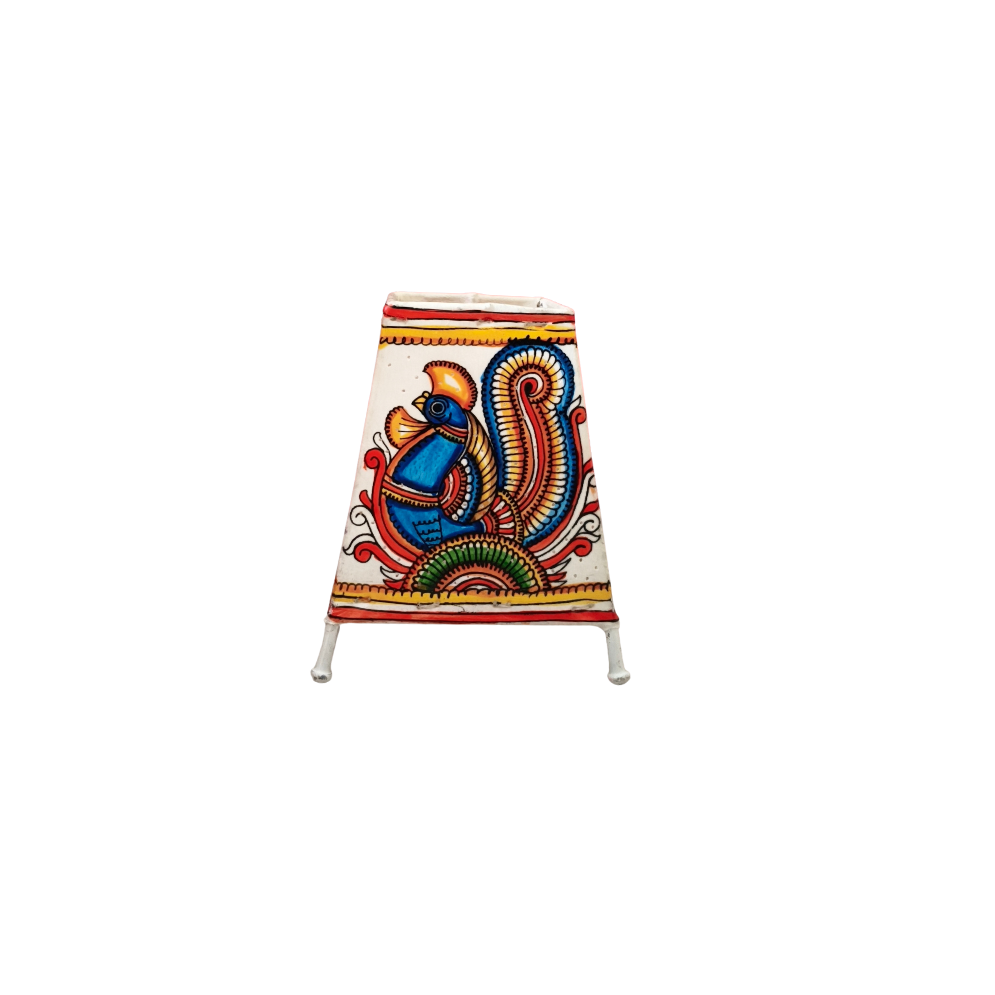 Graceful Peacock Leather Puppetry Painting | Bed Lamp