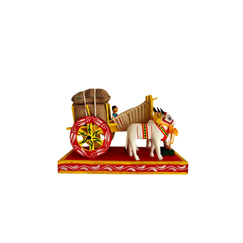 Kondapalli Bullock Cart – Traditional Village Life Wooden Craft   Kondapalli Lacquerware