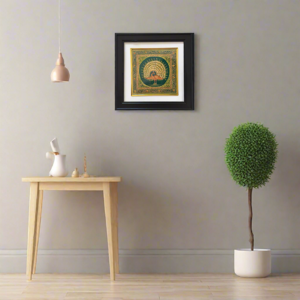 Regal Peacock Tapestry Miniature Painting