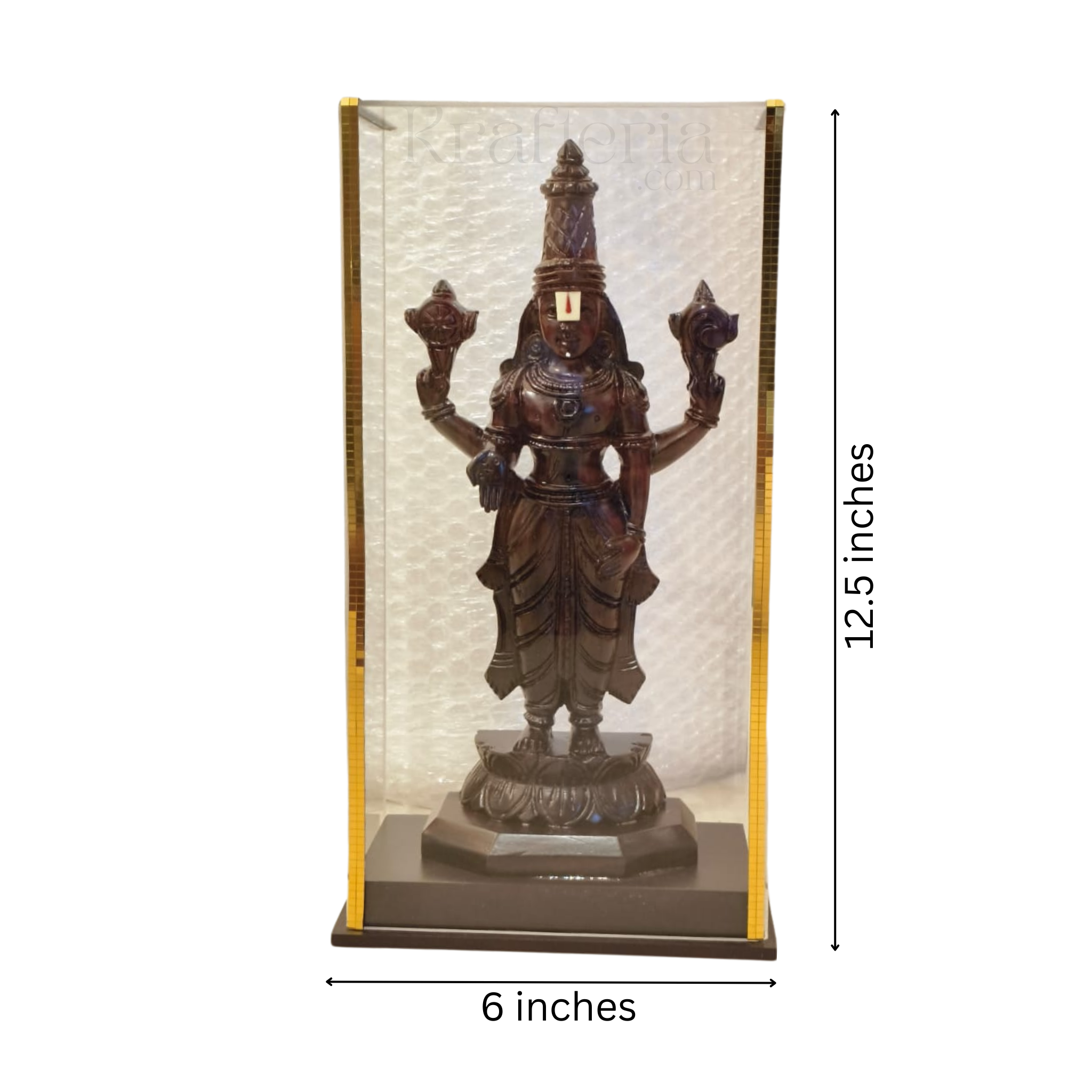 Divine Lord Venkateswara Idol Encased in Glass