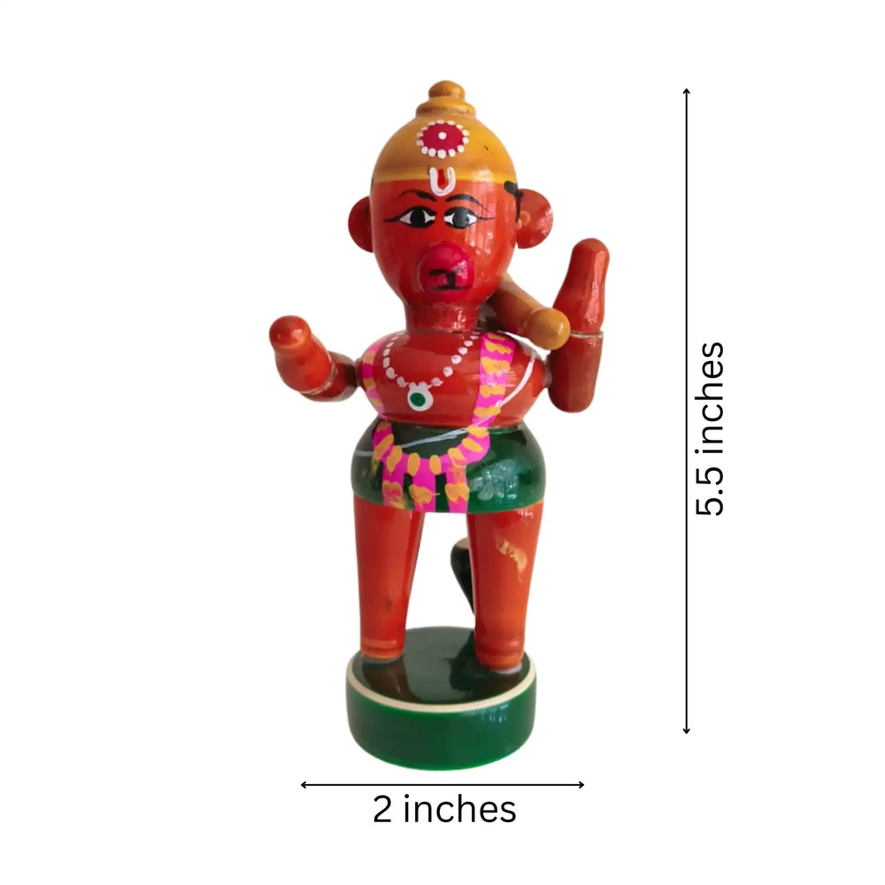 Etikoppaka Little Hanuman Wooden Statue   Etikoppaka Lacquerware