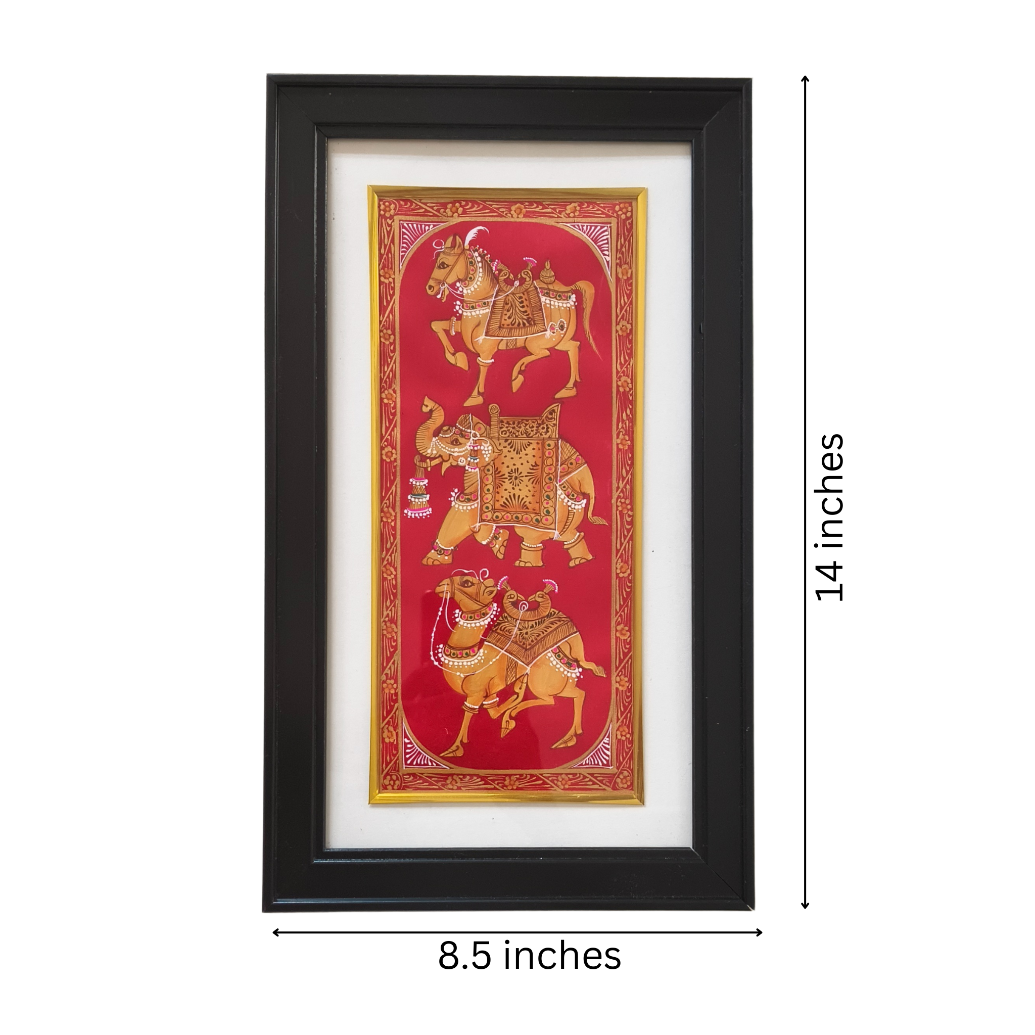 Royal Procession in Gilded Splendor Miniature Painting