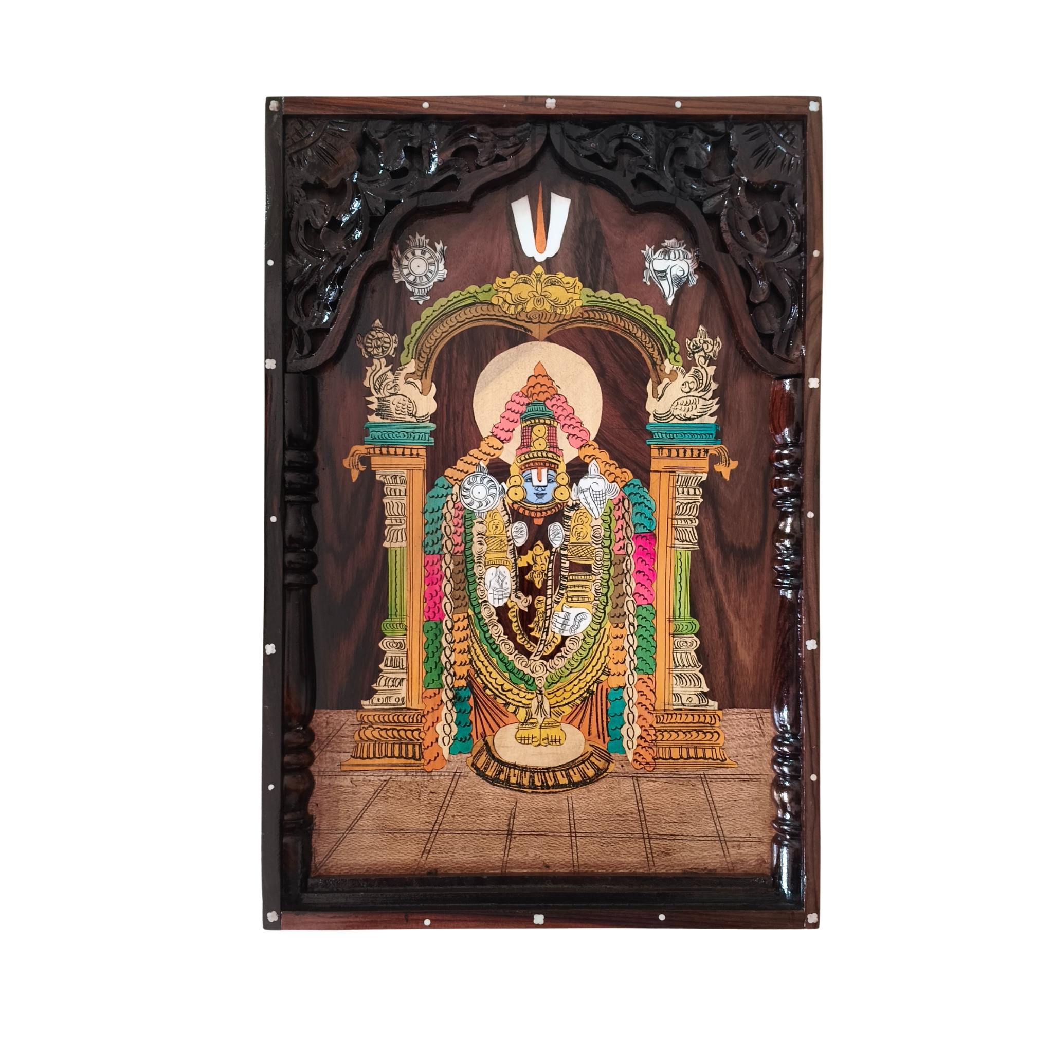 Divine Glory of Lord Venkateswara – Wooden Inlay Art