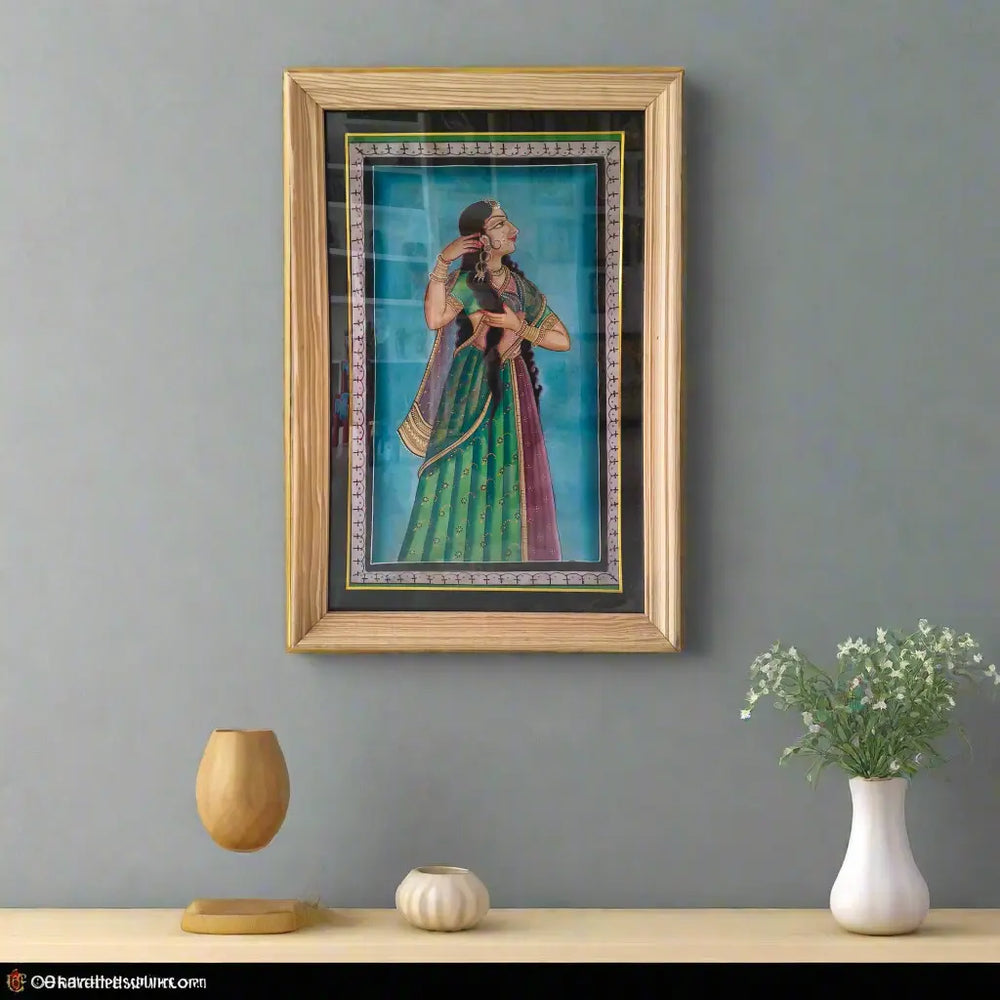 The Royal Beauty - A Hand-Painted Rajasthani Lady   Paintings