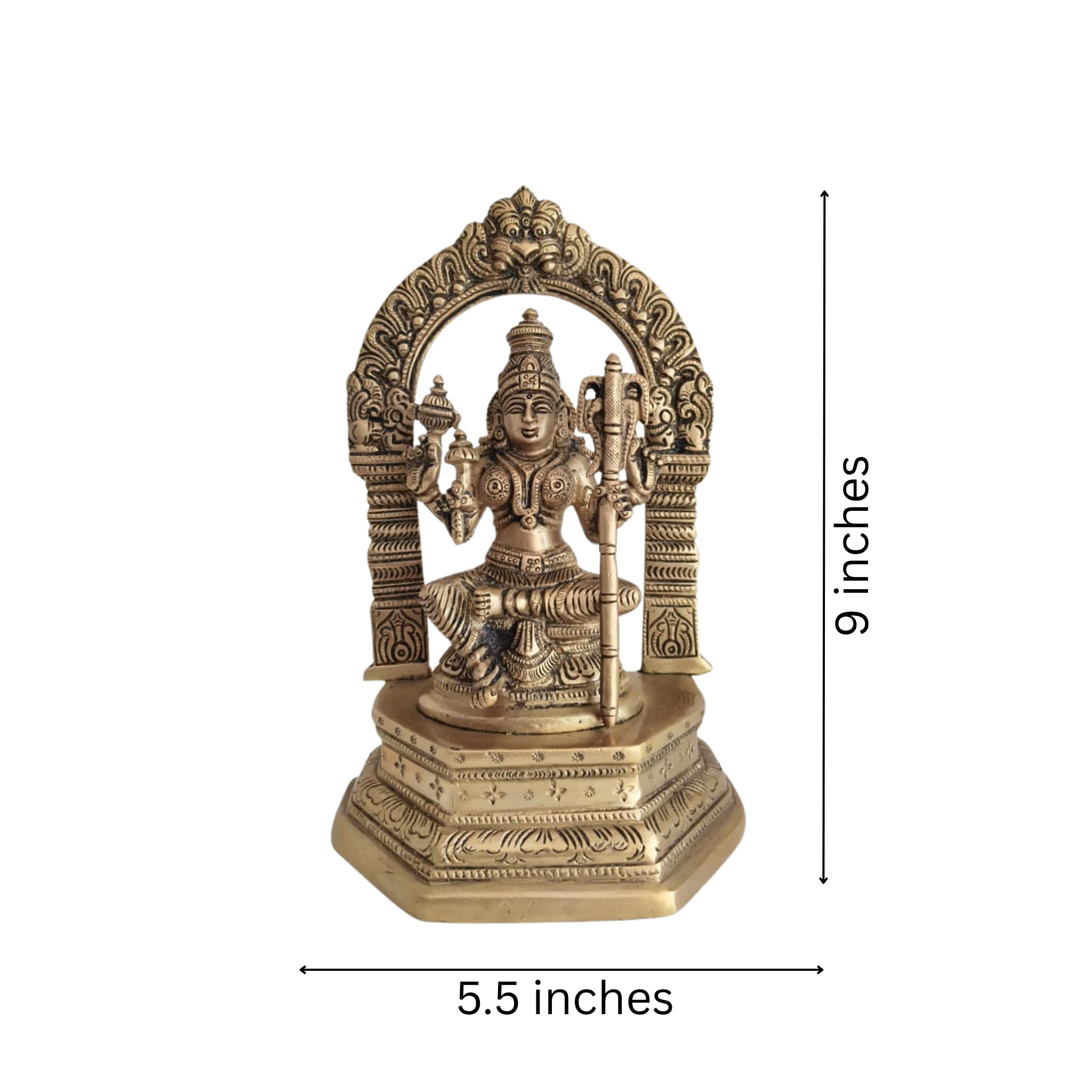 Divine Brass Annapoorna Devi Idol - Goddess of Food & Nourishment