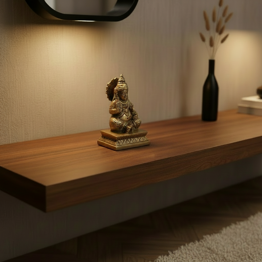 Handcrafted Brass Lord Kubera (Kuberudu) Idol The Celestial Bestower of Wealth and Abundance