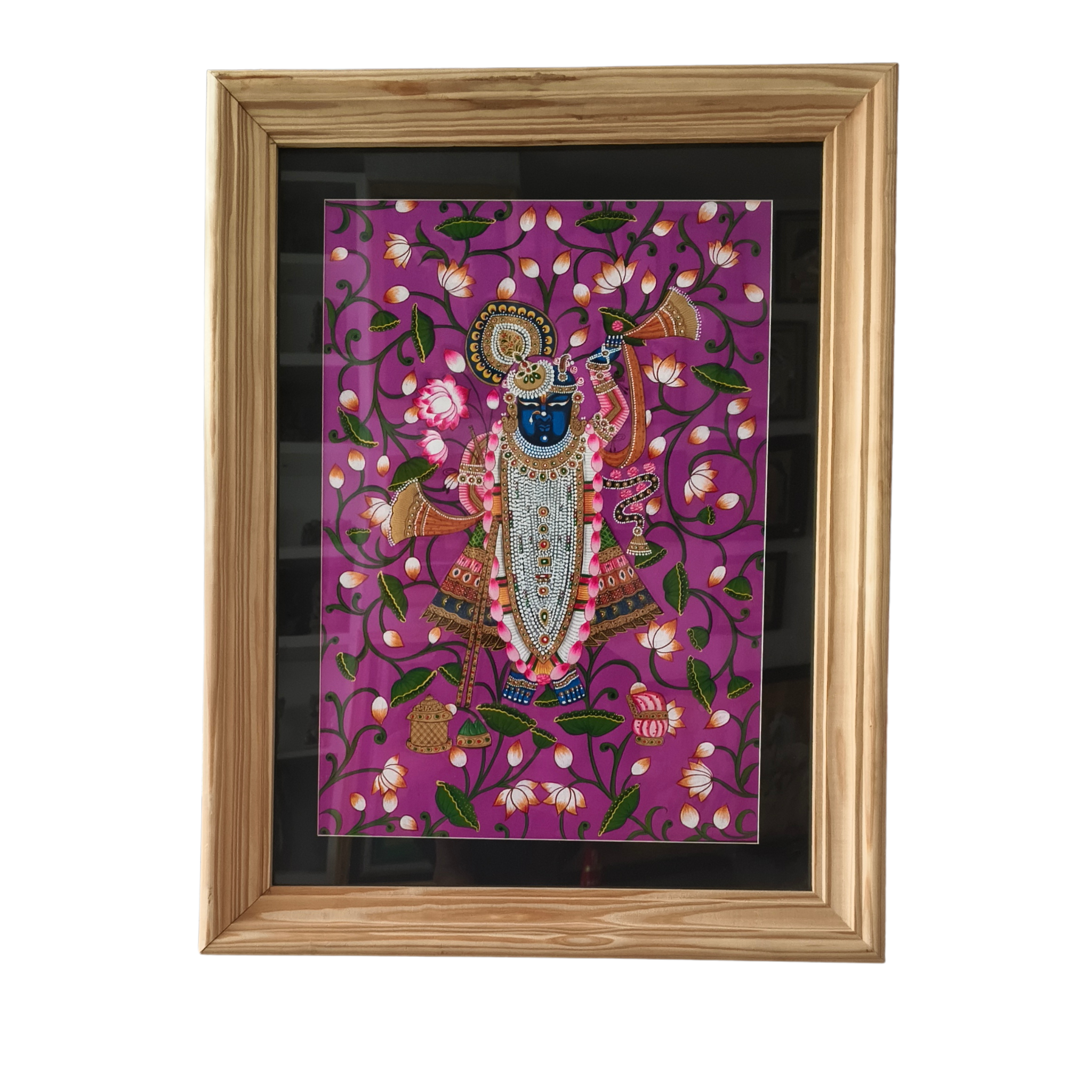 Lord Jagannath in a Lotus Grove Painting
