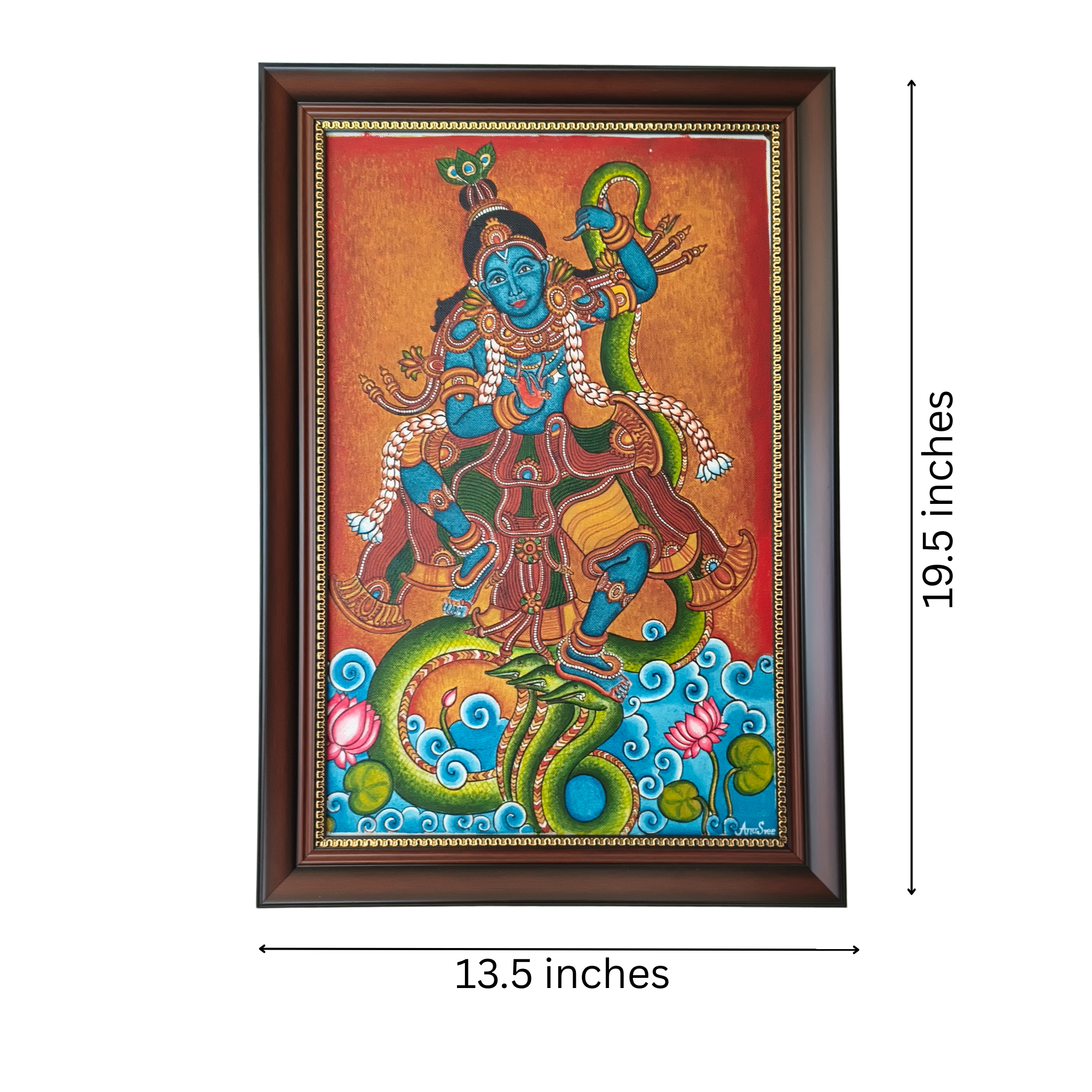 Kaliyamardhanam – Kerala Mural Painting of Krishna Subduing Kaliya