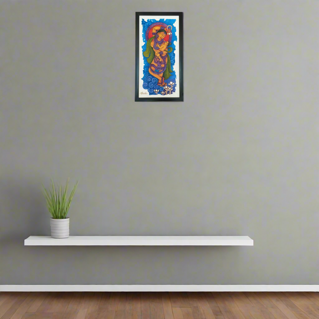 Yashoda Krishna – Kerala Mural Painting of Divine Bond