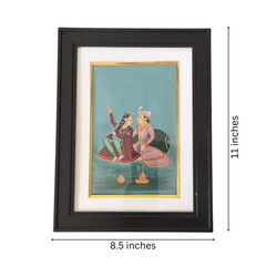 A Royal Couple in Repose - An Indian Miniature Painting