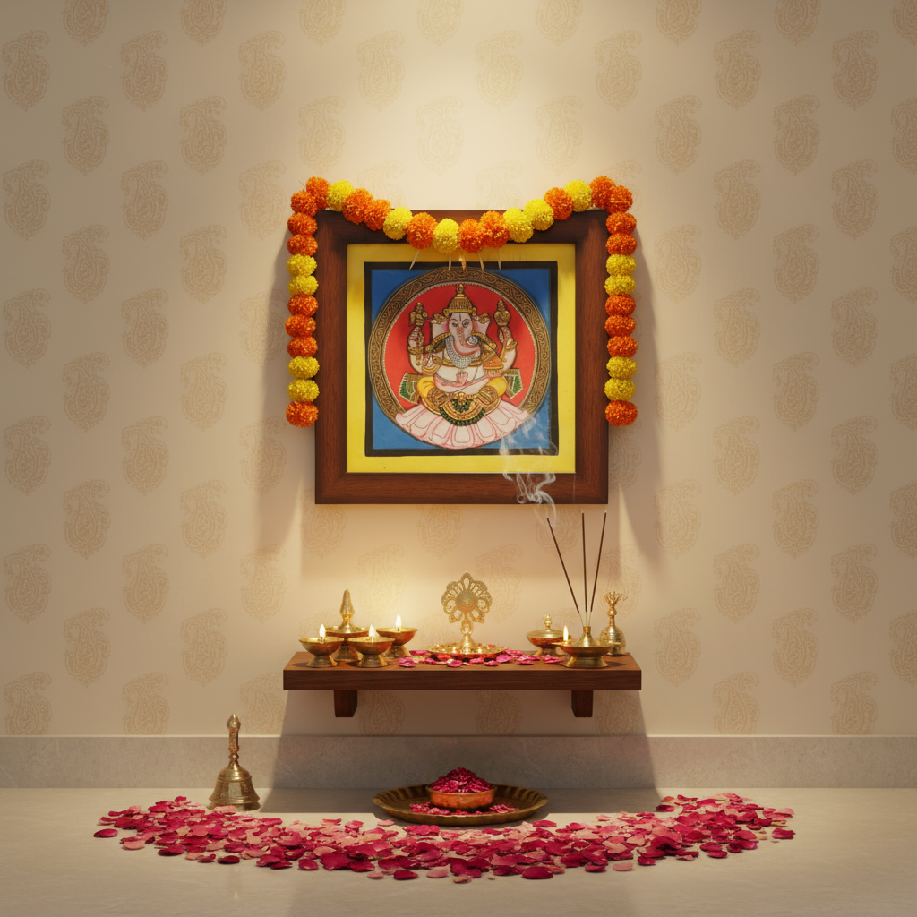 Mysore Ganesh Painting | 22KT Gold Leaf