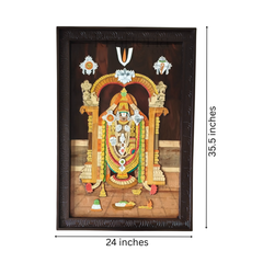 Lord Venkateshwara with Sacred Arch - Handcrafted Rosewood Inlay