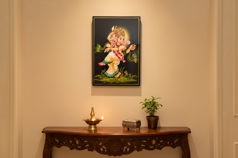 Traditional Dancing Ganesha Nirmal painting art