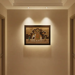 Handmade Rosewood Inlay Ambari Frame – Traditional Artistic Décor   Inlay Art