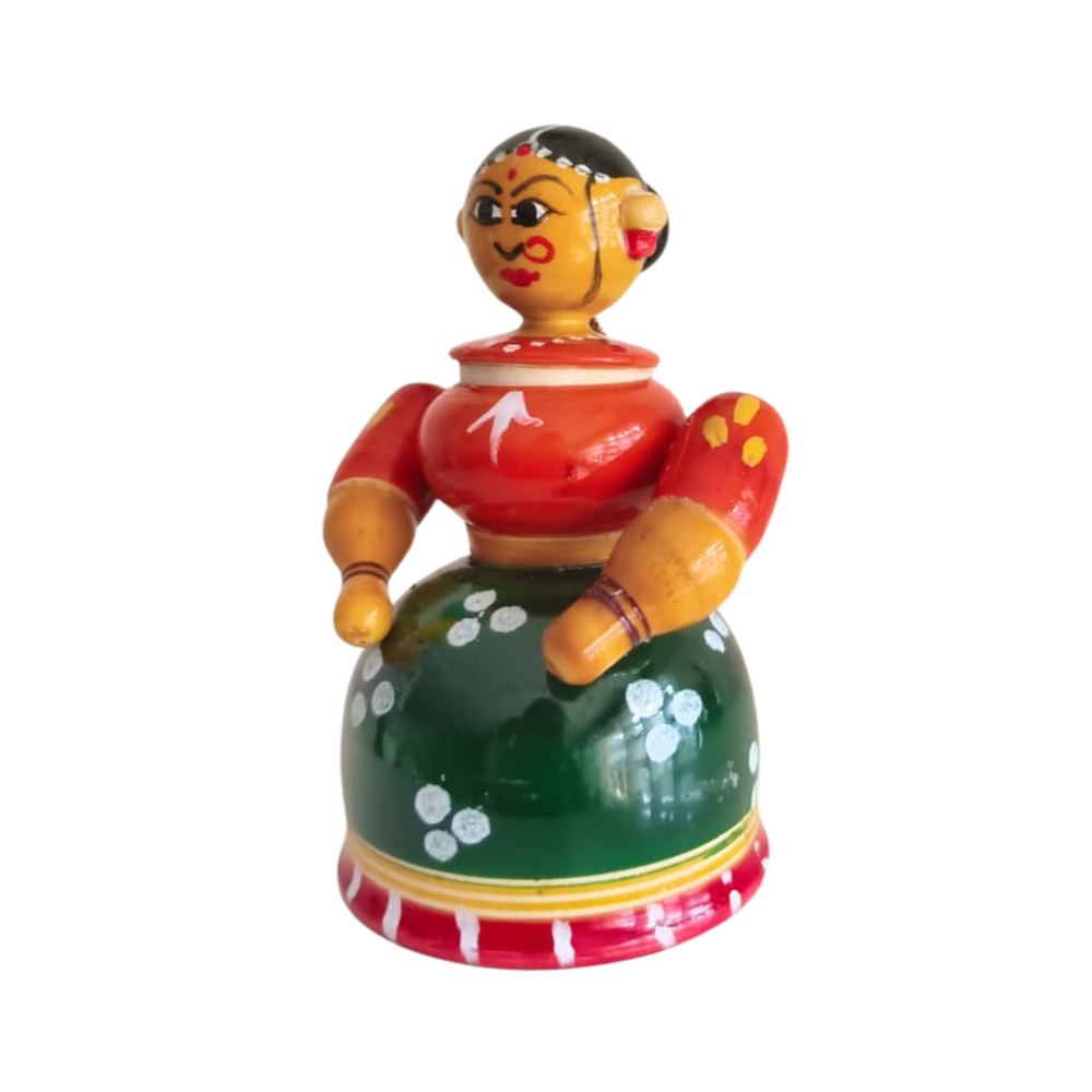 Etikoppaka Wooden Women Box – Handcrafted Traditional Lacquer Toy Storage   Etikoppaka Lacquerware