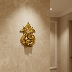 Brass Ganesha in Kalash Wall Hanging with Swastika   Brass Artwork