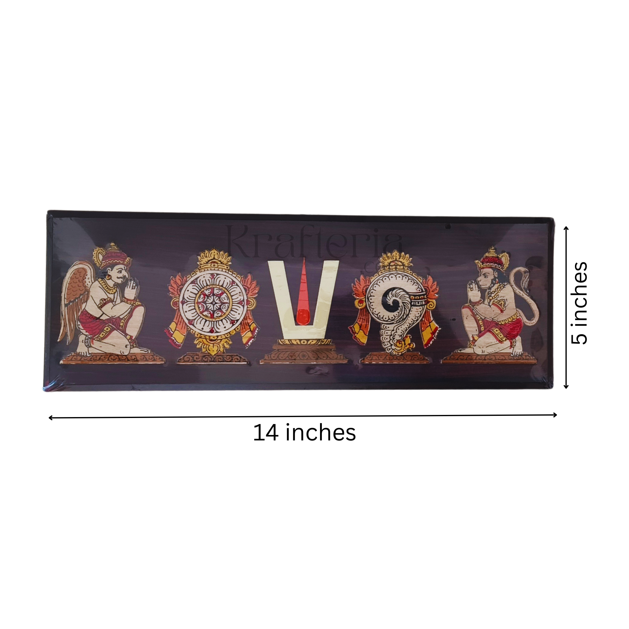 Sacred Inlay Artwork – Vaishnava Wall Hanging with Garuda & Hanuman