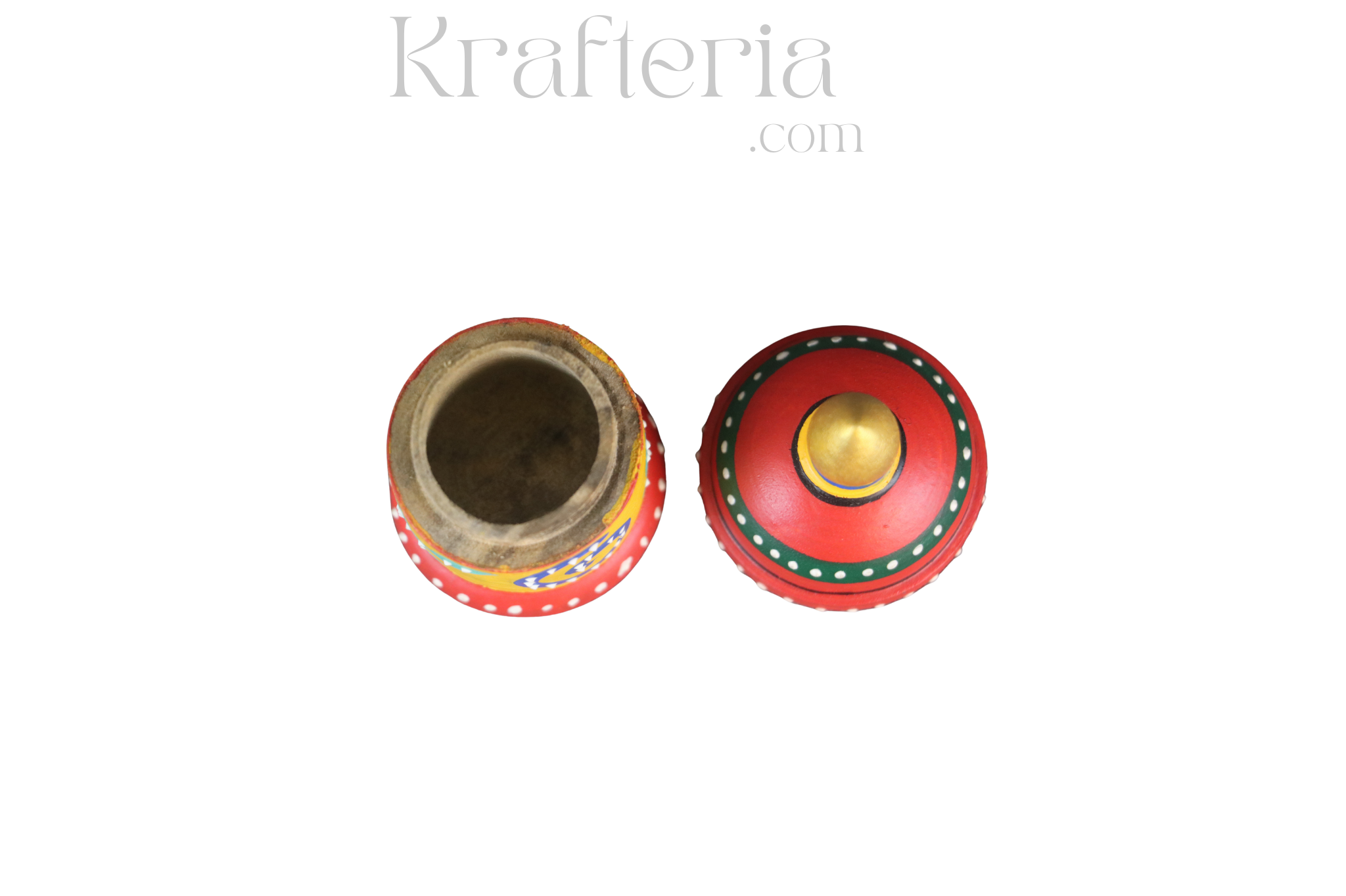 Wooden Sindoor/Kumkuma Holder – Hand-Painted Design