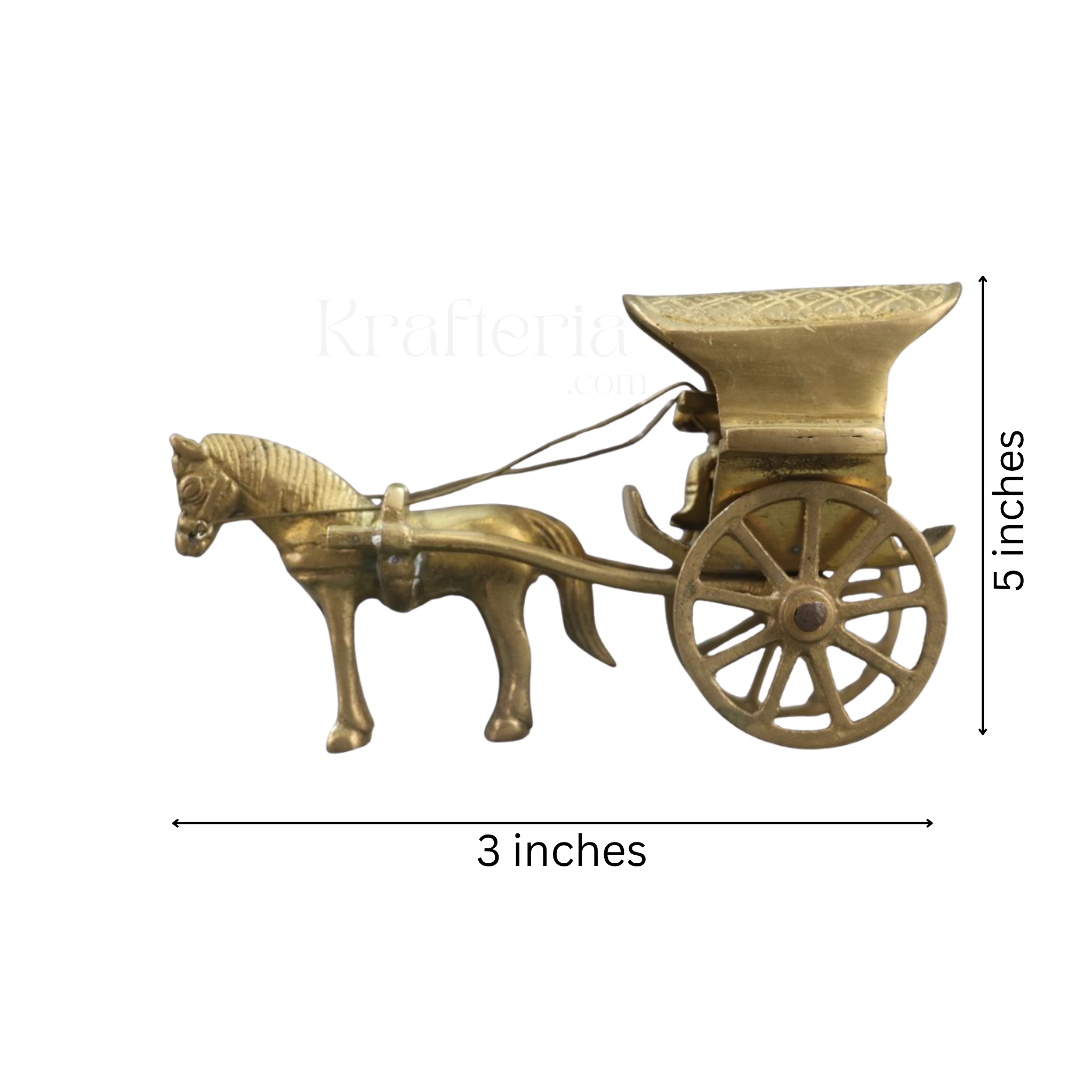 Antique Brass Horse Chariot – Exquisite Craftsmanship from India