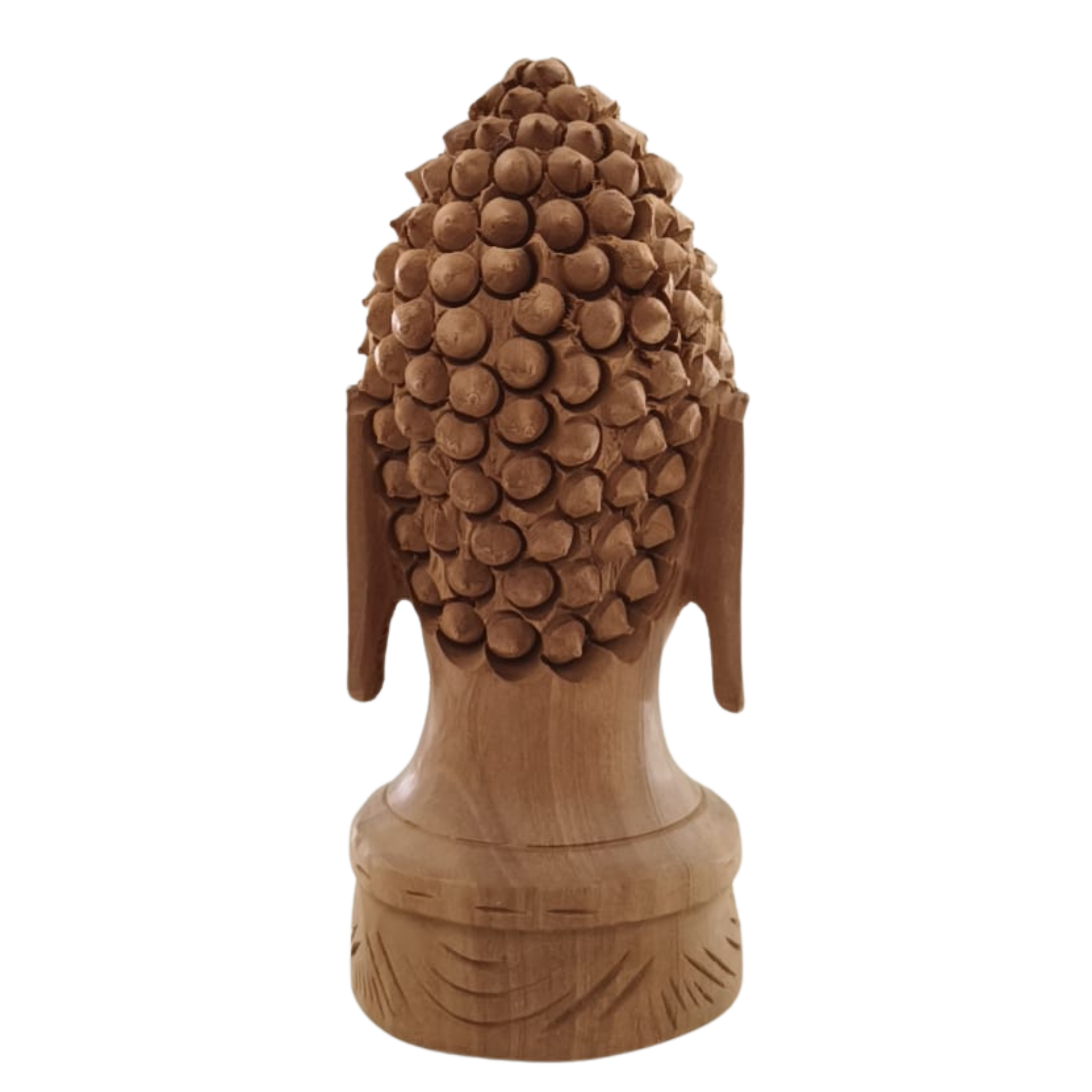 Buddha Wooden Head Statue | Hand-Carved Spiritual Decor