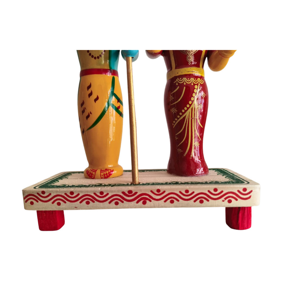 Traditional Etikoppaka Art Ardhanarishvara (Shiva-Parvati)   Etikoppaka Lacquerware