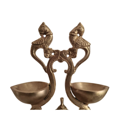 Handcrafted Brass Peacock Altar Diya – Royal Mayil Lamp on Lotus Pedestal   Brass Artwork