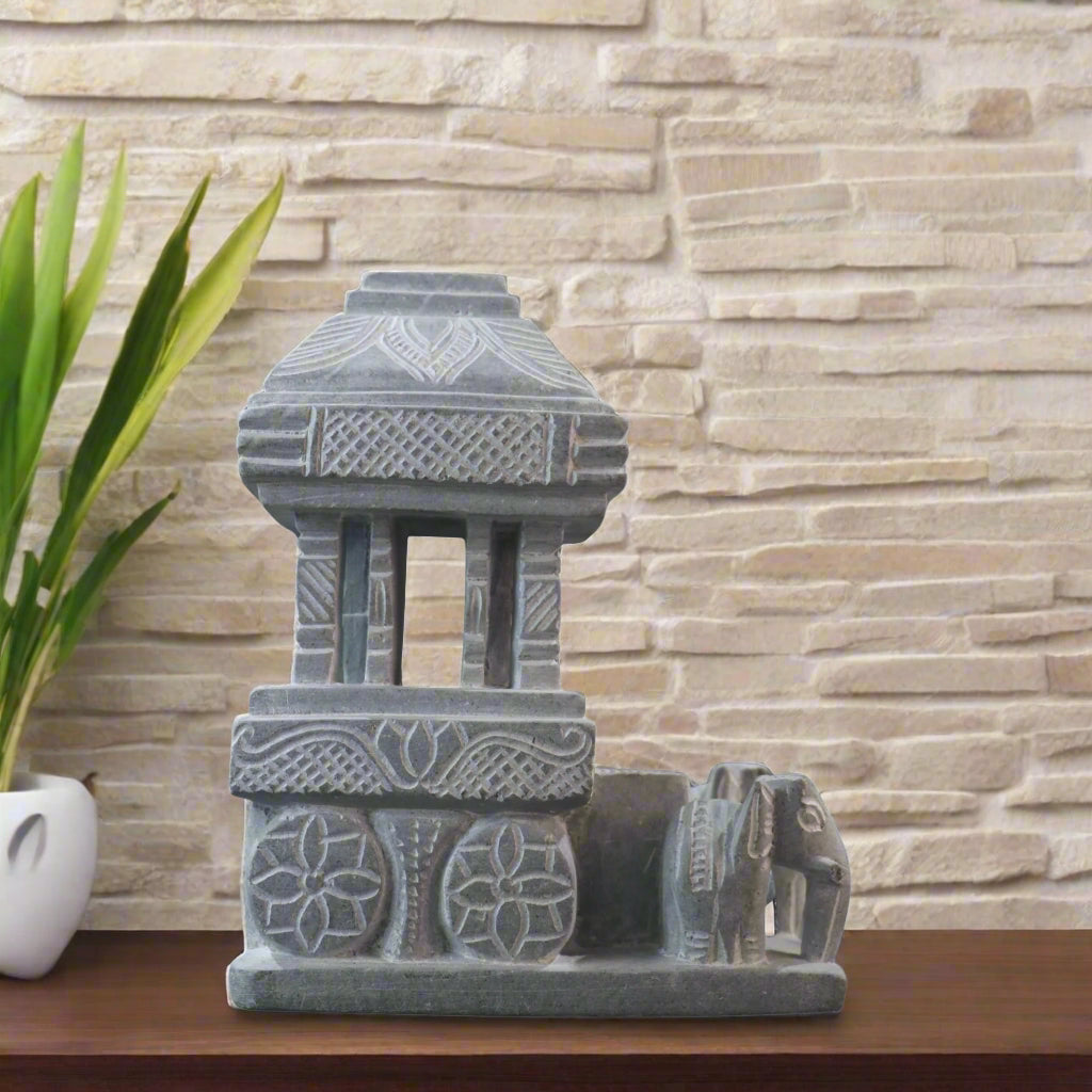 Hampi Stone Chariot Model – Hand-Carved in Soft Stone