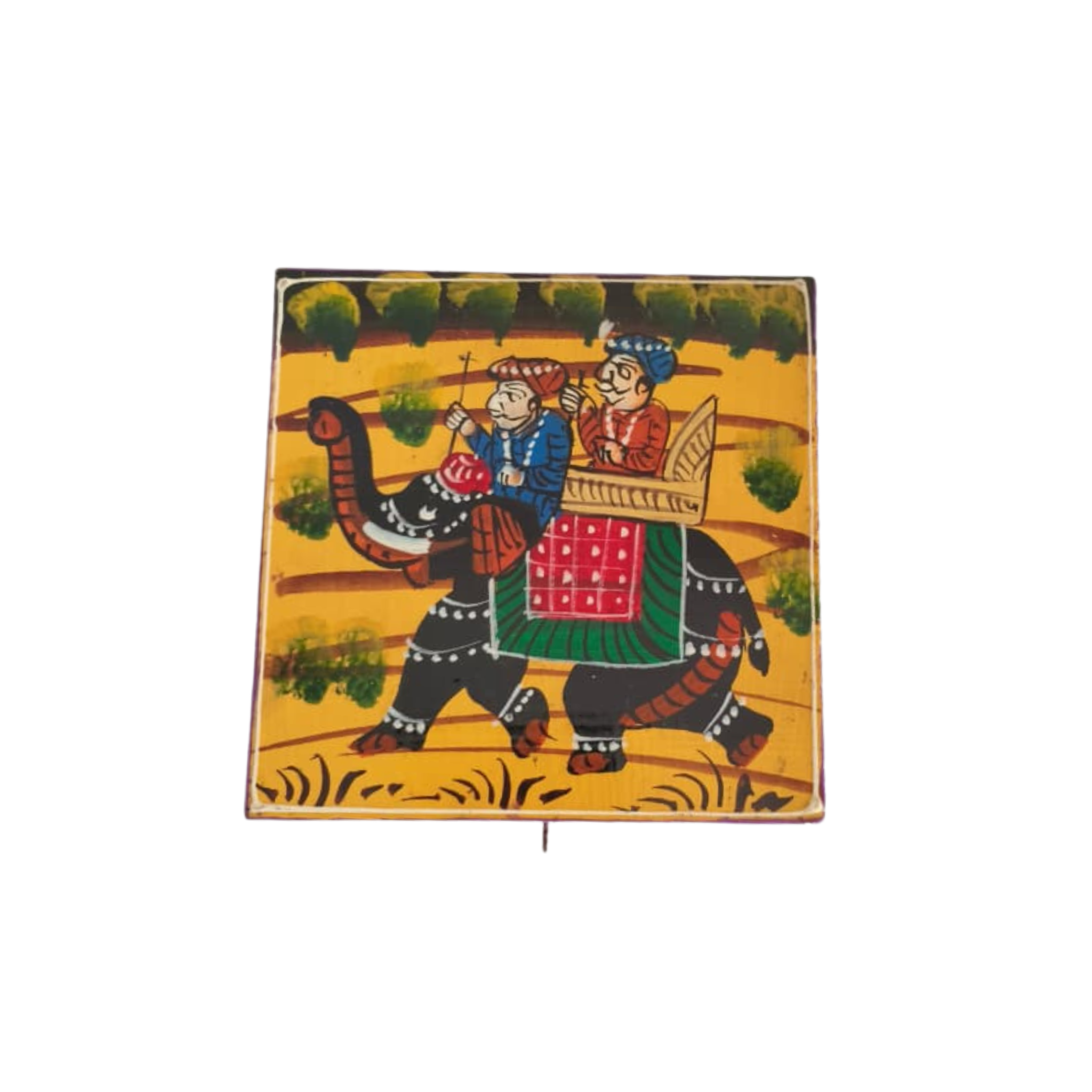 Colorful Hand-Painted Royal Elephant Wooden Jewellery Box