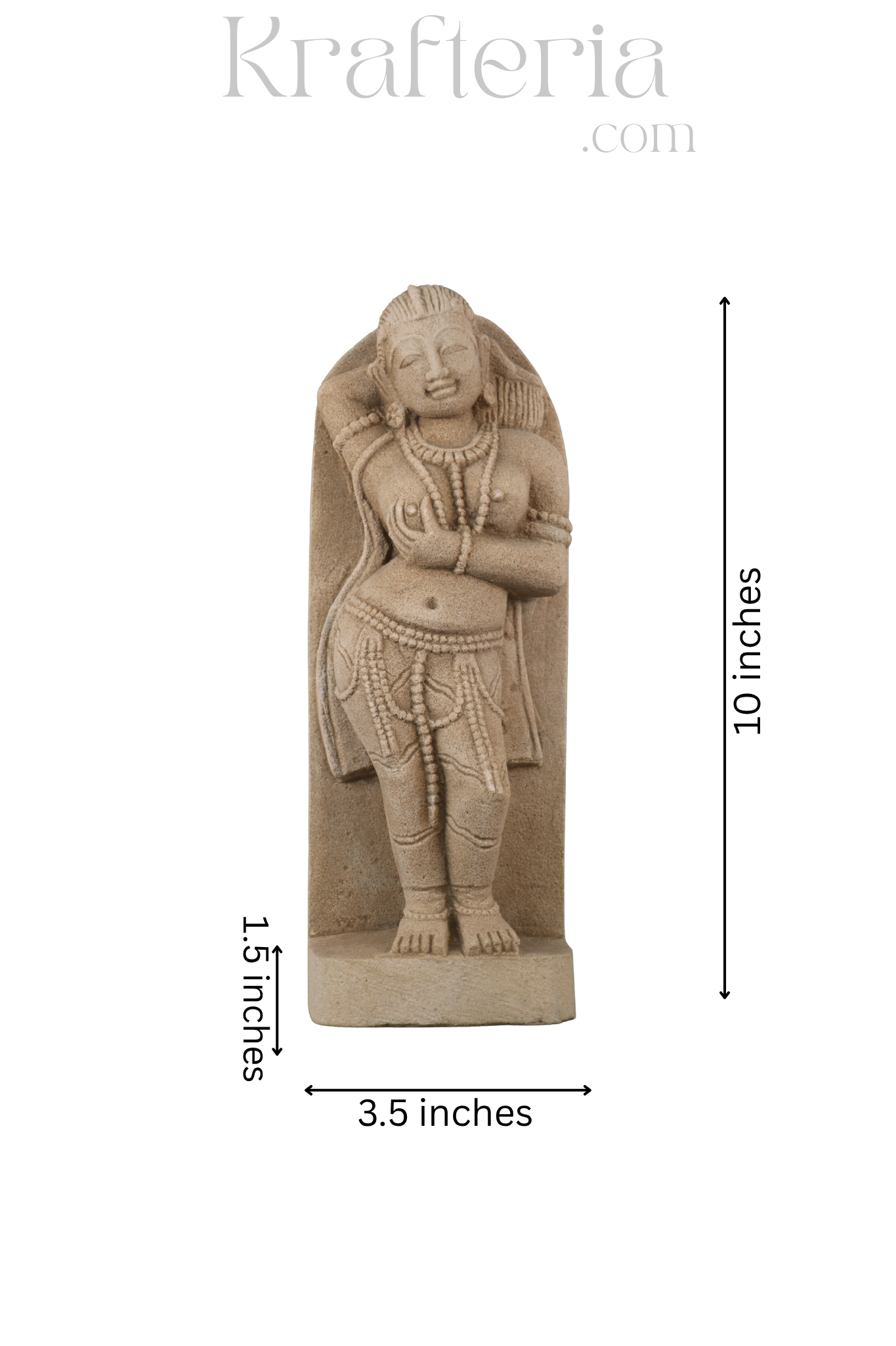 Ancient Elegance - Sandstone Relief of a Celestial Being