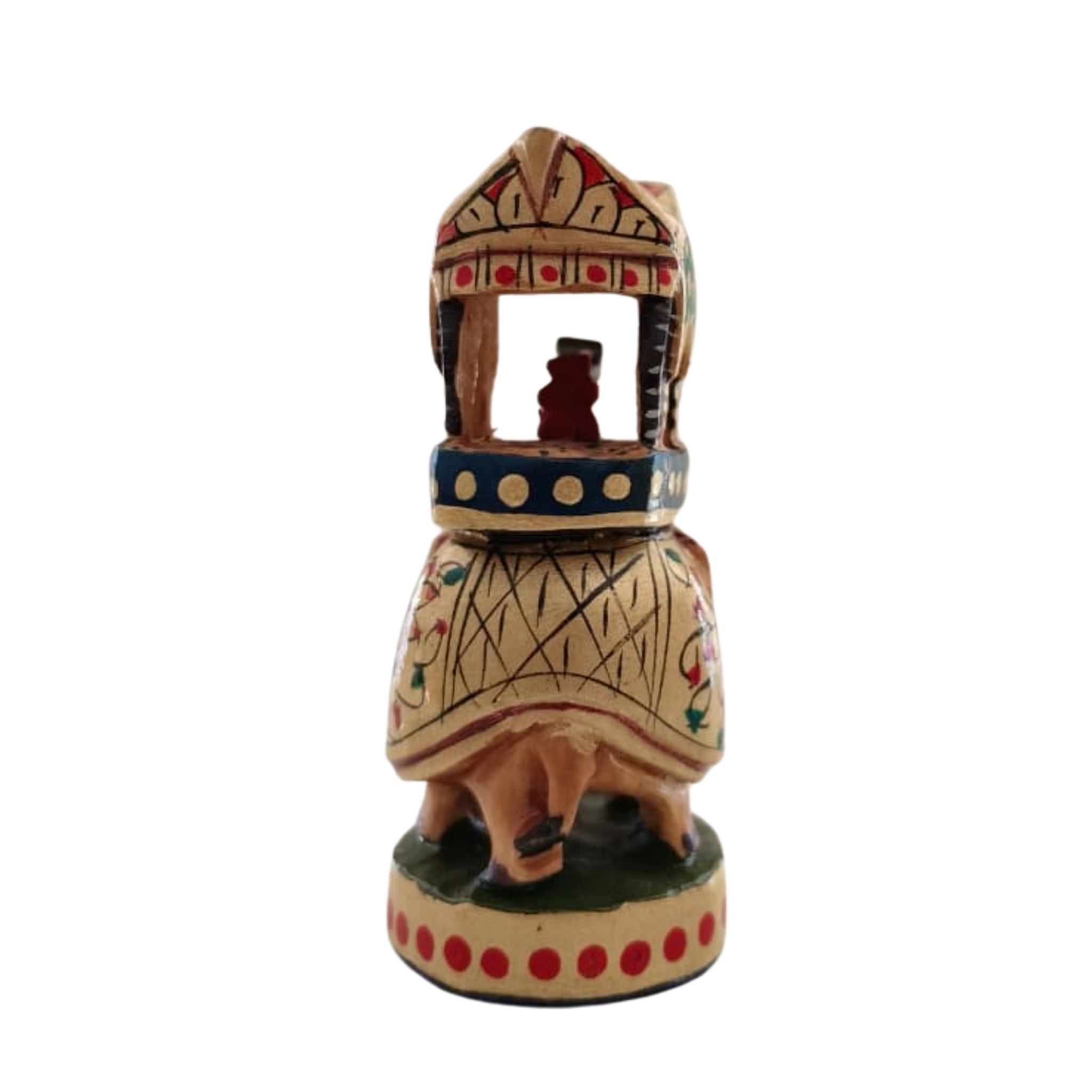 Handprinted Ambari Elephant | Decorative Miniature Figurine