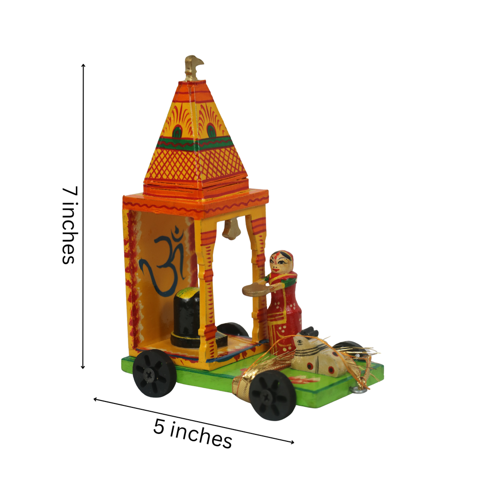Hand-Painted Shiva Mandir – Traditional Wooden Decorative Temple for Home   Wooden Lacquerware