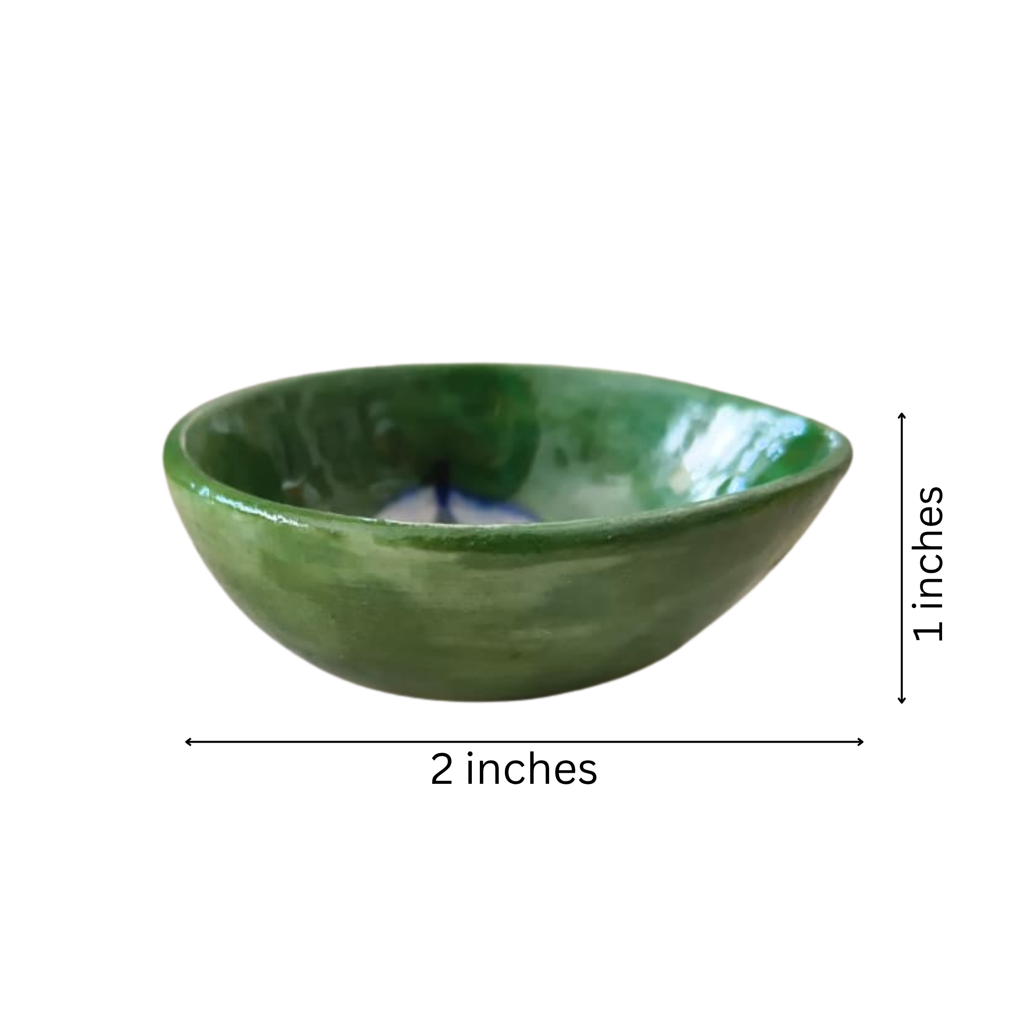 Hand-Painted Blue Pottery Diya | Traditional Oil Lamp