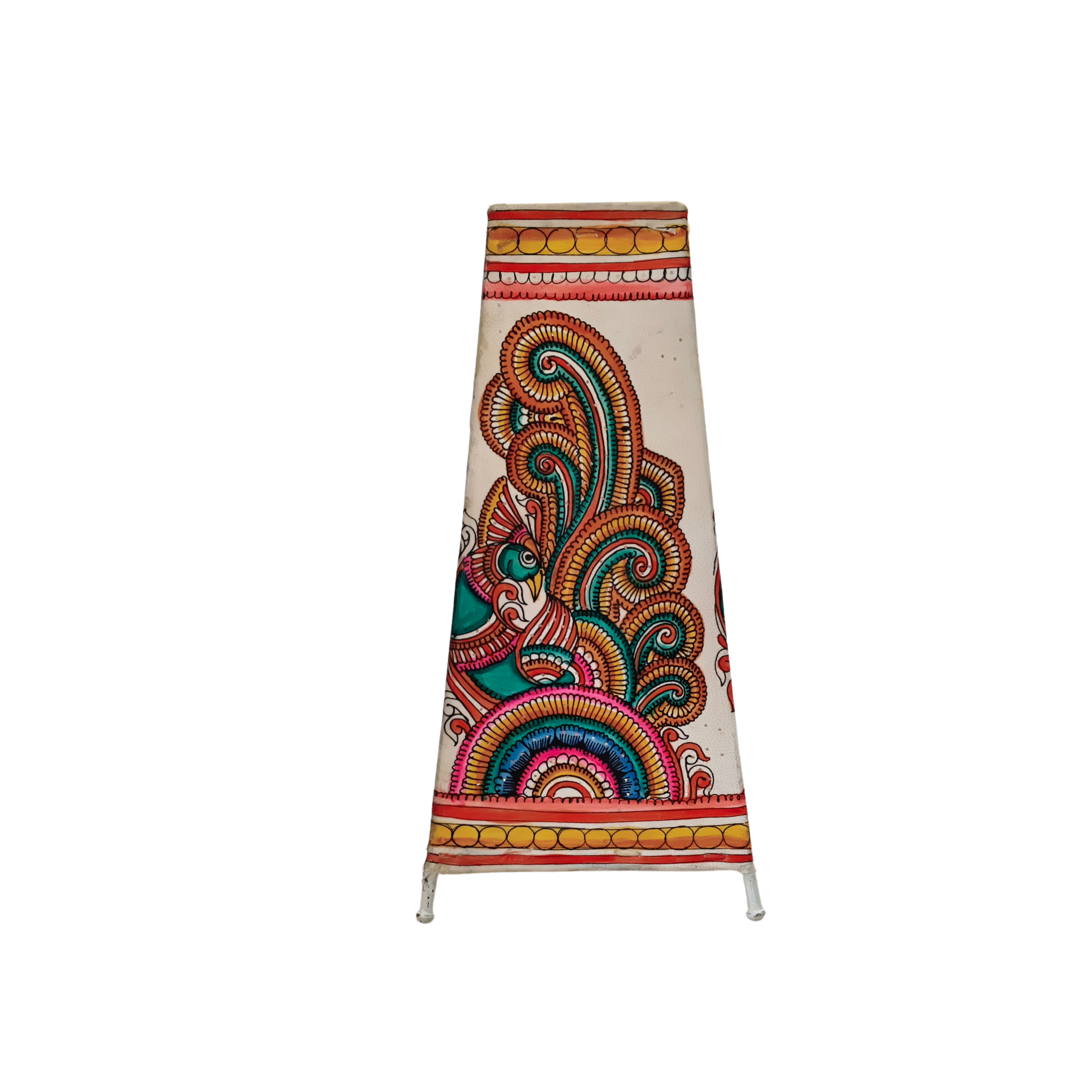 Traditional Indian Leather Art Lamp with Mythological Motif