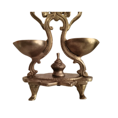 Handcrafted Brass Peacock Altar Diya – Royal Mayil Lamp on Lotus Pedestal   Brass Artwork
