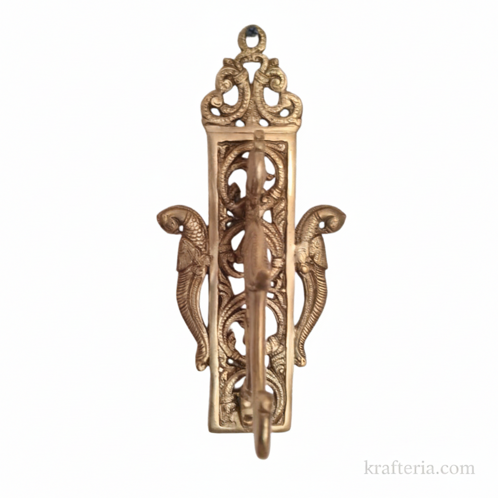 Vintage Brass Parrot Wall Hook – Handcrafted Decorative Key & Coat Holder   Brass Artwork