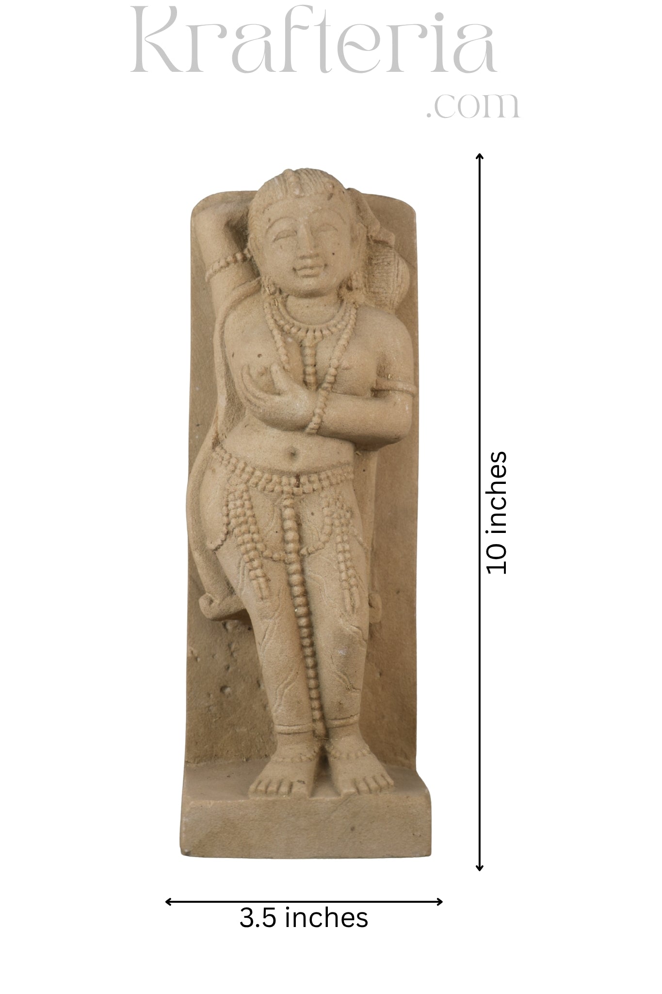 Ancient Elegance - Sandstone Relief of a Celestial Being