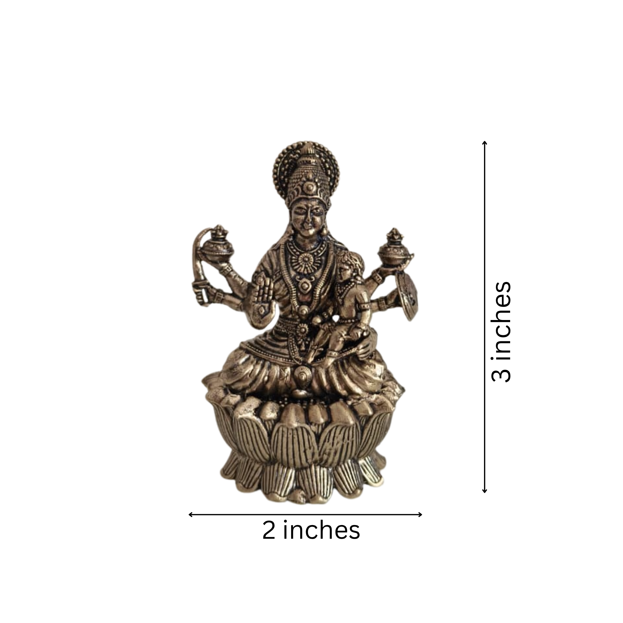 Graceful Goddess Lakshmi Brass Idol – Symbol of Prosperity and Divine Serenity