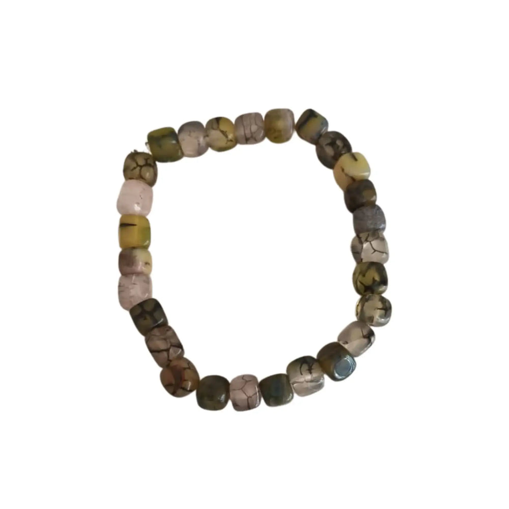 Multi-Stone Dragon Vein Agate Crystal Bracelet   Fashion