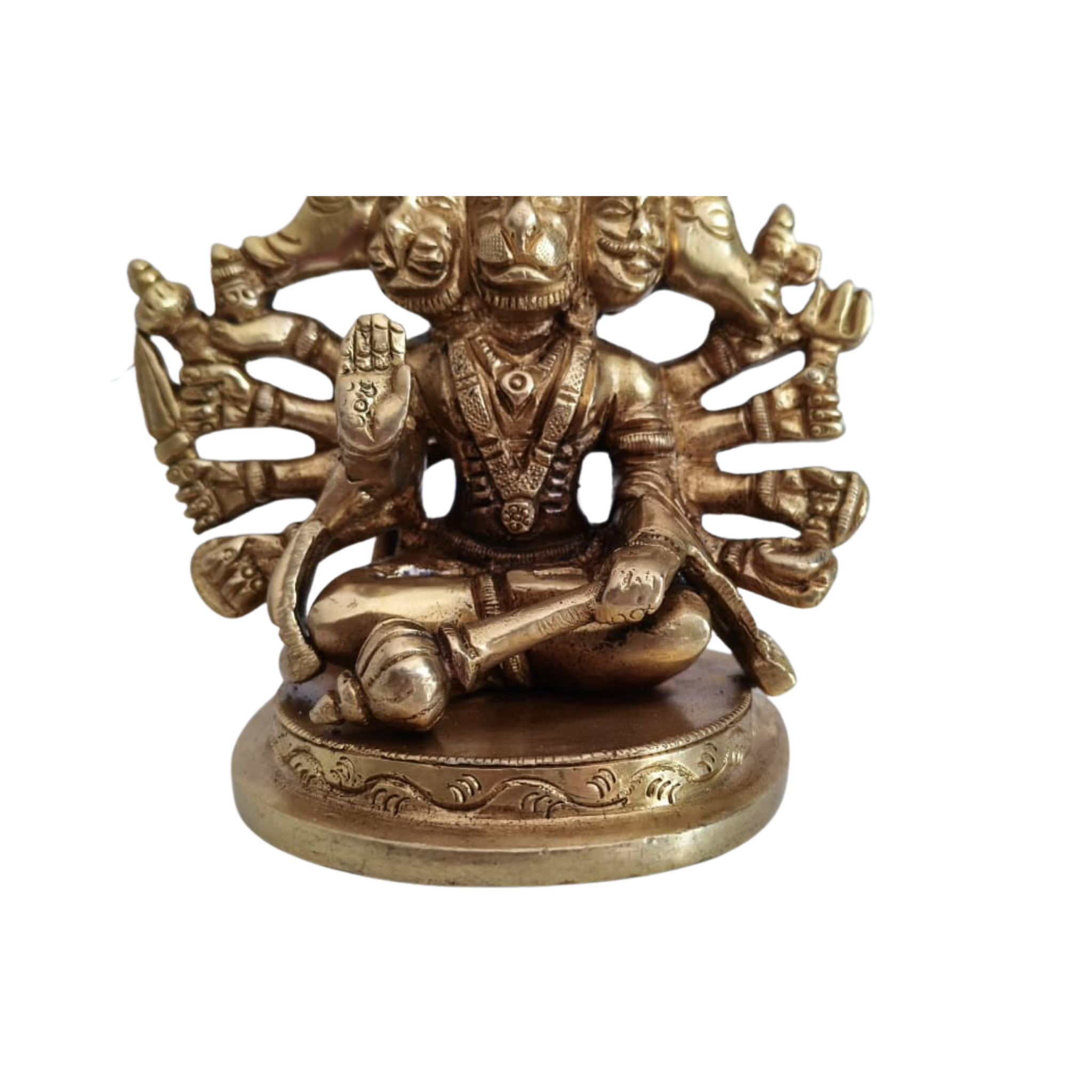 Brass Panchmukhi Hanuman Idol – Five-Faced Protector for Strength and Victory