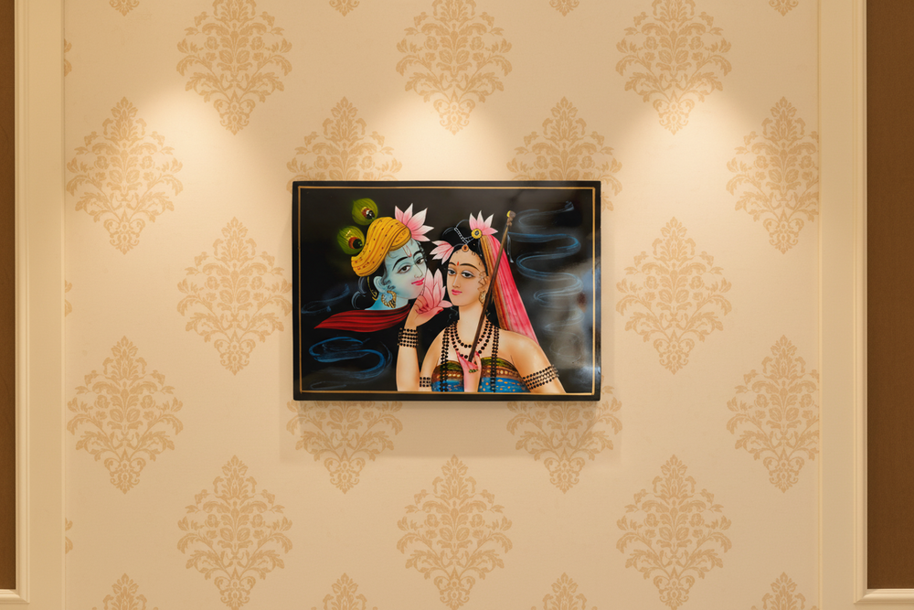 Lotus of Radha Krishna – Nirmal Painting   Paintings