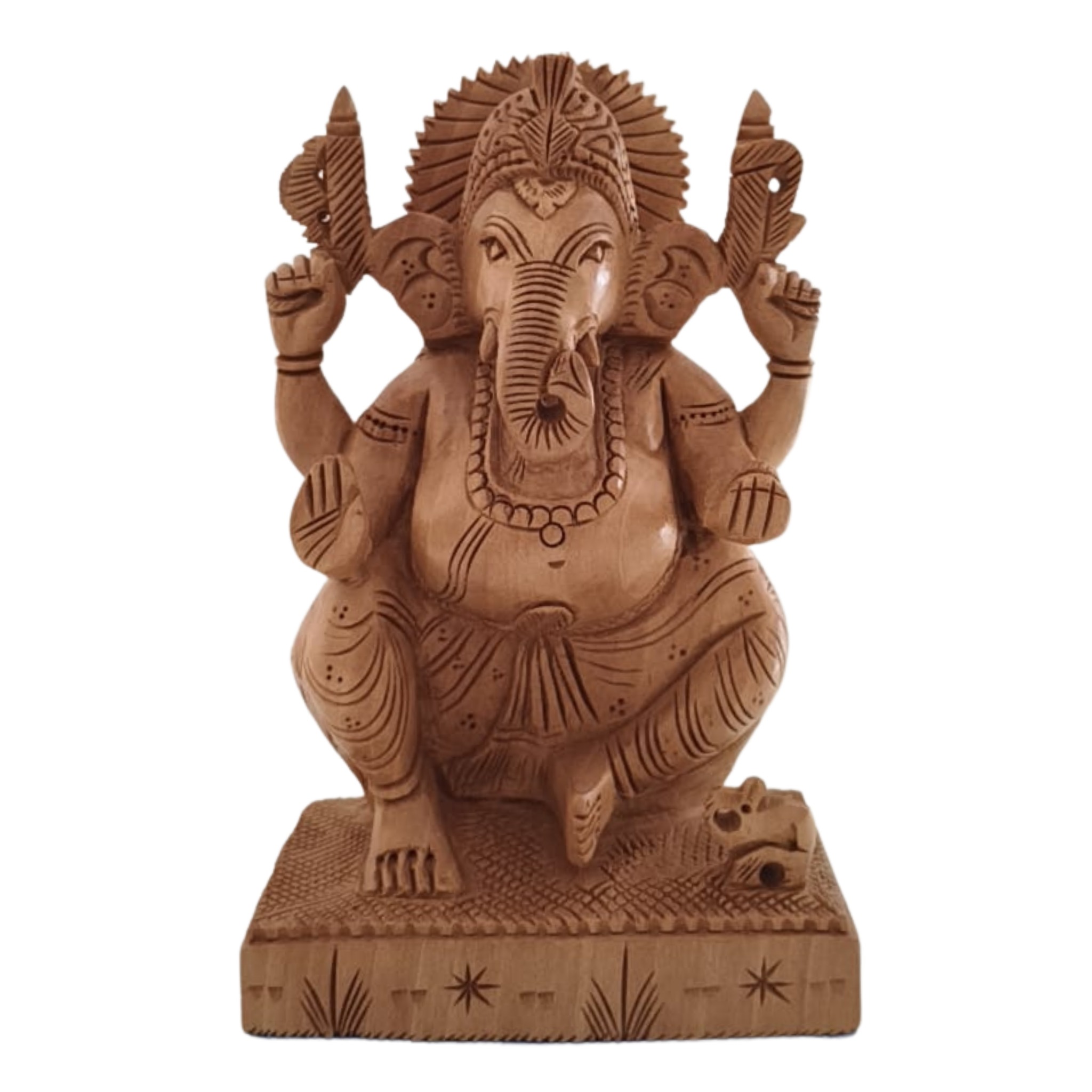 Handcrafted Lord Ganesh Idol with Crown | Decorative Spiritual Art